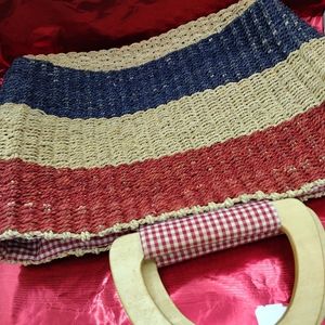 Tommy Hilfiger tote bag. Red, blue, cream color tote bag